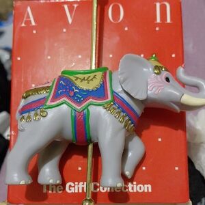 Avon Decorative Elephant with Gold and Green Accents